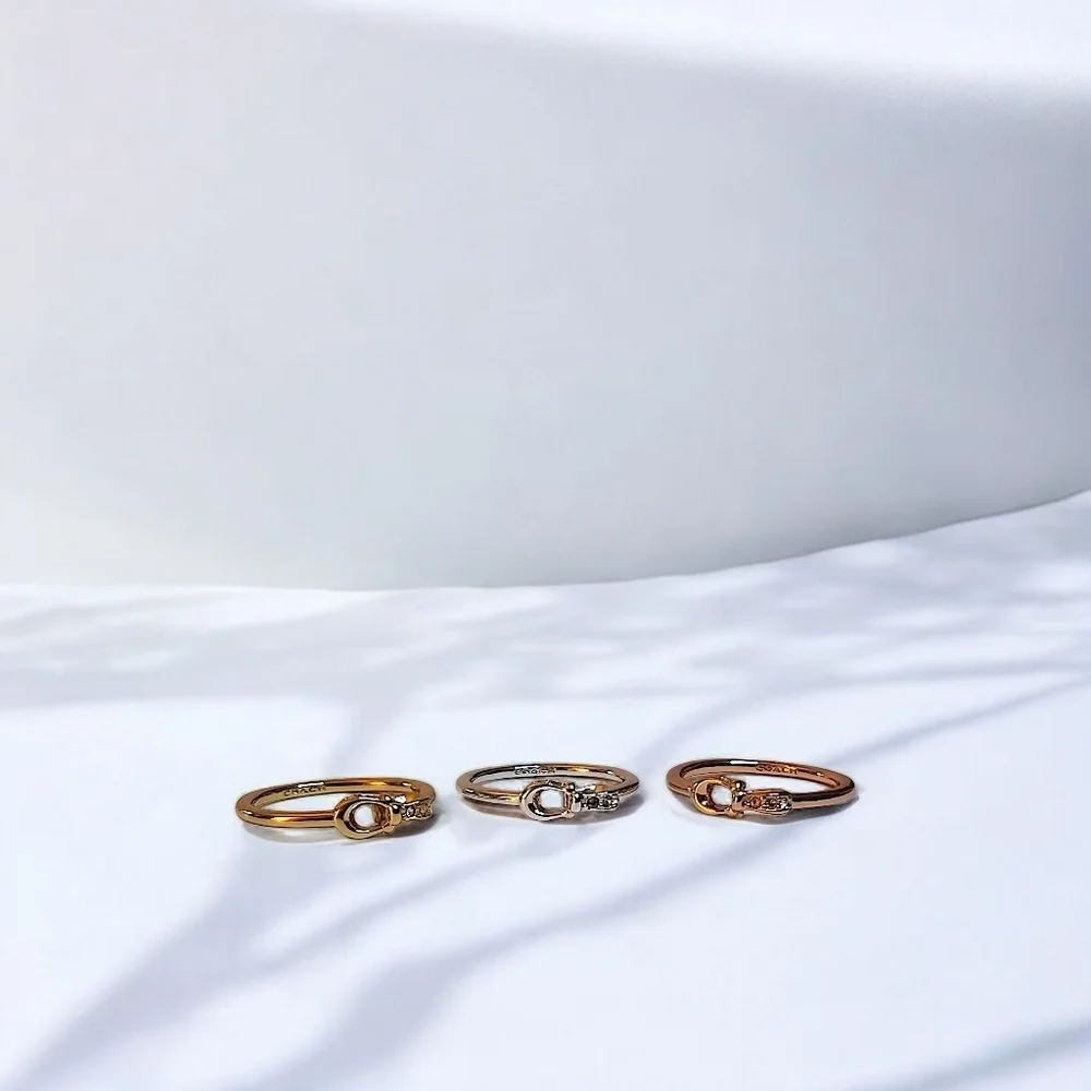Coach Signature Turnlock Ring Trio – Size 7